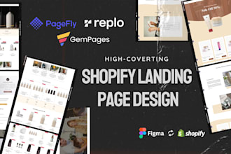 design shopify landing page using pagefly, gempages, replo, do figma to shopify