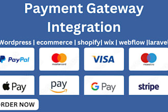 payment gateway integration stripe apple pay paypal in wordpress shopify wix