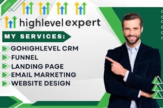 do gohighlevel landing page ghl crm email marketing website design funnel