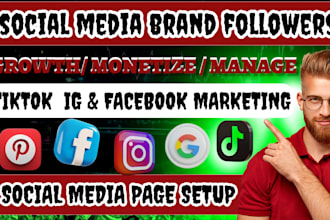grow and monetize tiktok, facebook, instagram for organic followers growth