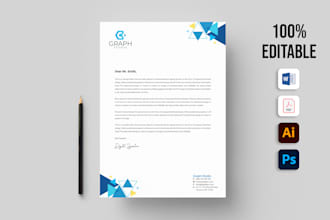 design your letterhead in editable ms word format