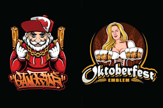 create custom brewery pub beer or mascot logo