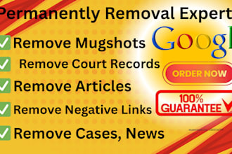 remove mugshots article court cases arrest records news negative links on google