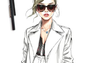 draw a fashion or editorial illustration, sketch, commercial