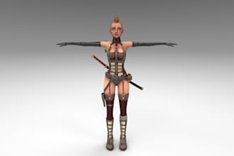 3d character model, pbr texture,rig3d model, animation 3d for game, printing stl