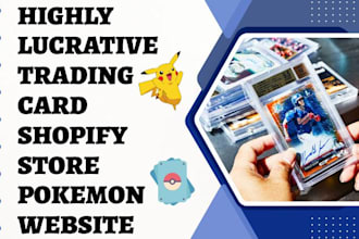 design trading card shopify store pokemon website game card pokemon store