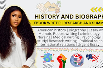 write american history, criminology, psychology, biography, memoir, african