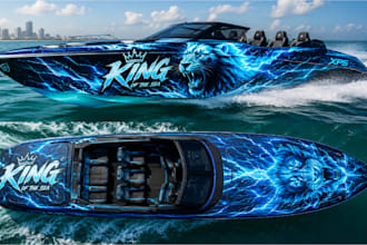 design eye catching boat wrap, yacht wrap, vehicle wrap design, car or van wrap