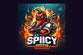 create a unique spicy esport mascot logo for your brand