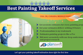 do detail painting, wallcovering material takeoff, cost estimation