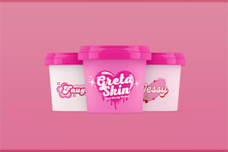 design ice cream cup , paper cup label and packaging