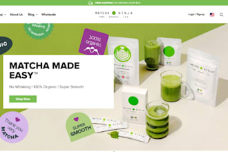 design macha tea shopify herbal tea store matcha bowls bamboo whisk website