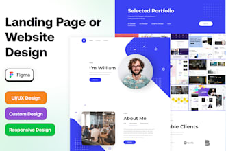 create a responsive landing page or website UI UX design in figma