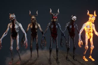 3d character model for unreal engine 5 and roblox,3d creature,3d monster, rig 3d