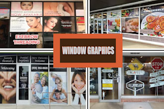 do shop front or storefront window graphics, window sticker, signage, decal