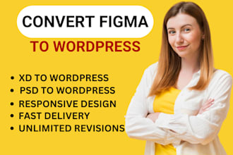 convert figma, xd, PSD to responsive wordpress website