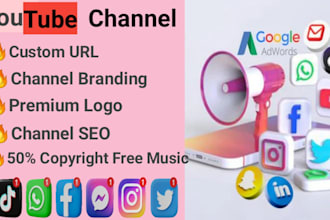 create and set up a youtube channel with a logo design