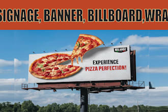 design billboard, signage, yard sign, vinyl banner or street ads