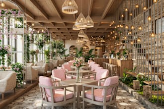 design interior and exterior for cafe, spa, retail store and kiosk