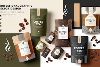 do premium pouch design, tea, and food bag label design