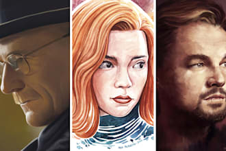 paint digital and watercolor portraits