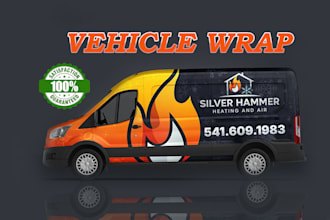 make creative vehicle wrap design for your car, truck, van, bus, food truck wrap