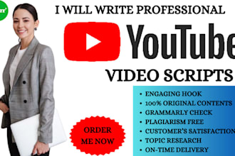 write your youtube video scripts in 24 hours