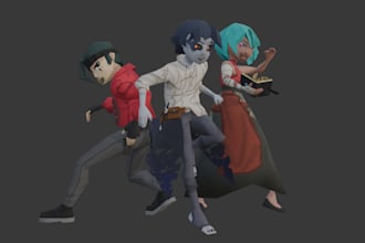 create a 3d ps1 style model either for posing or animation