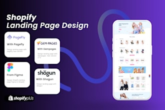 design shopify ecommerce website or landing page using pagefly, gempage