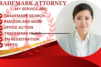 search, prepare, and file US trademark application with uspto licensed attorney