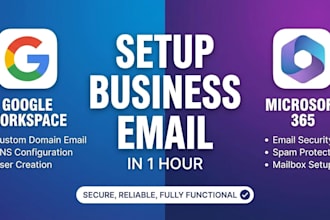 setup business email and google workspace or microsoft 365 in 1 hour