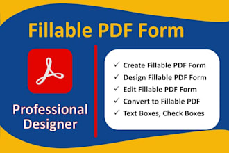 design professional editable and fillable PDF forms in just 1 hours