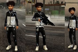create custom fivem ped, clothes, weapon, cars, gta custom ped