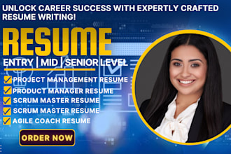write an ats optimized project manager, scrum master, agile coach and pmp resume