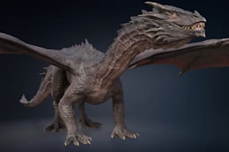 do 3d animal model, 3d dog model, 3d dinosaur, 3d dragon, 3d animal animation