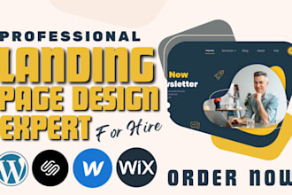 wordpress, wix webflow squarespace sales landing page funnels website design