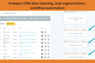 do hubspot CRM data cleaning, lead segmentation, and workflow automation