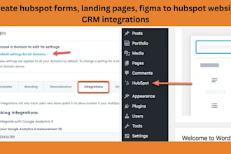 create hubspot forms, landing pages, figma to hubspot website CRM integrations