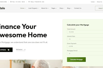 design mortgage websites, mortgage loan calculators, mca, business loan website