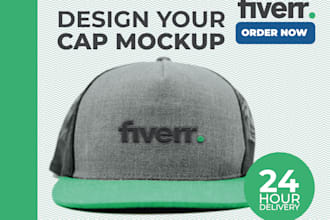 design unique cap or hat designs with mockup
