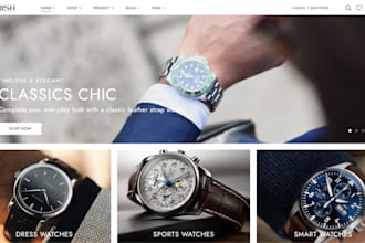 design luxury wrist watch shopify store smartwatch store jewelry website