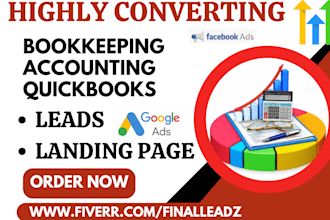 generate bookkeeping leads accounting quickbooks business loan cpa landing page
