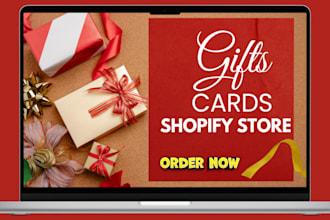 design gift card shopify store gift card dropshiping website voucher card store