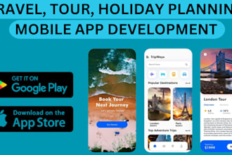 develop travel app, tour app, holiday planning app, activity app, tour guide app