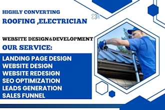 design roofing website electrician, construction, handyman wordpress website