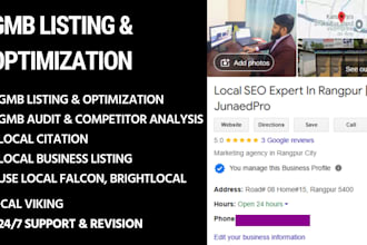 do gmb profile listing optimization and ranking top 3 pack