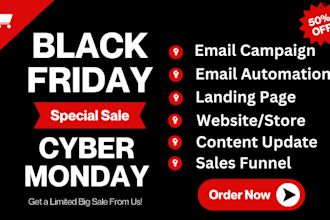 setup black friday cyber monday with high converting email campaign landing page
