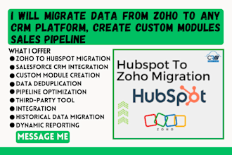 migrate data from zoho to any crm platform, create custom modules sales pipeline