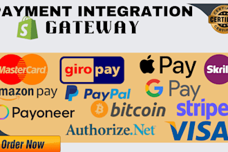 create and integrate verified shopify payment gateway for your shopify store