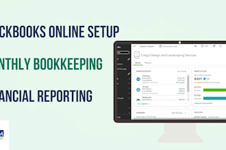 do quickbooks online setup and monthly bookkeeping